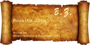 Bozsits Zita névjegykártya