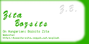 zita bozsits business card